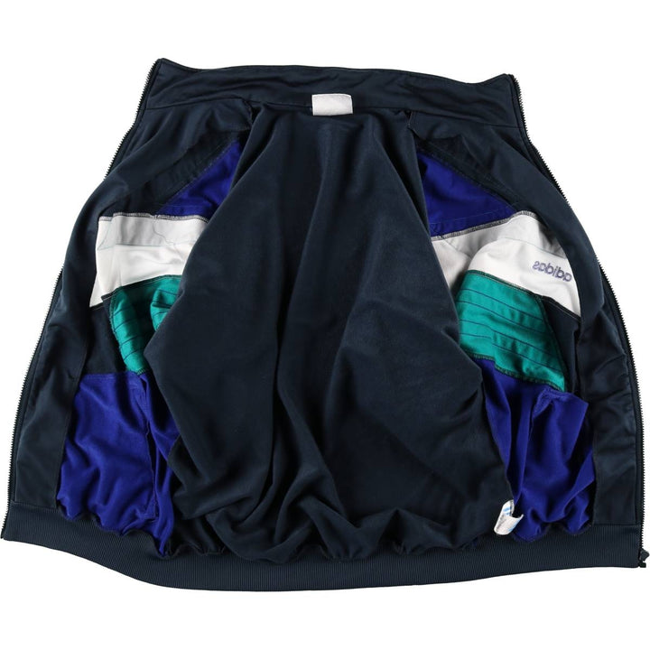 Vintage 1980'S adidas Trefoil logo track jacket, men's size L polyester Emerald green Vintage Second Hand
