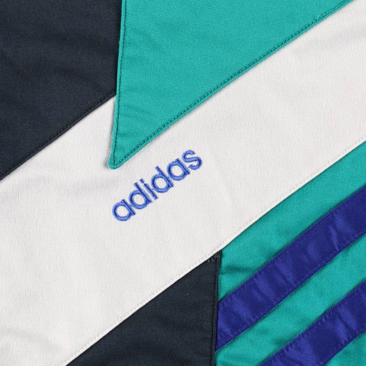 Vintage 1980'S adidas Trefoil logo track jacket, men's size L polyester Emerald green Vintage Second Hand