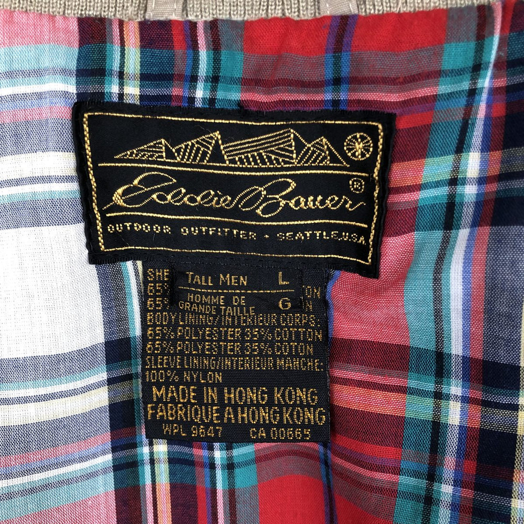 80s-90'S Eddie Bauer Harrington Jacket Swing Top, Men's Size L (Equivalent), Vintage polyester Beige type Vintage Second Hand