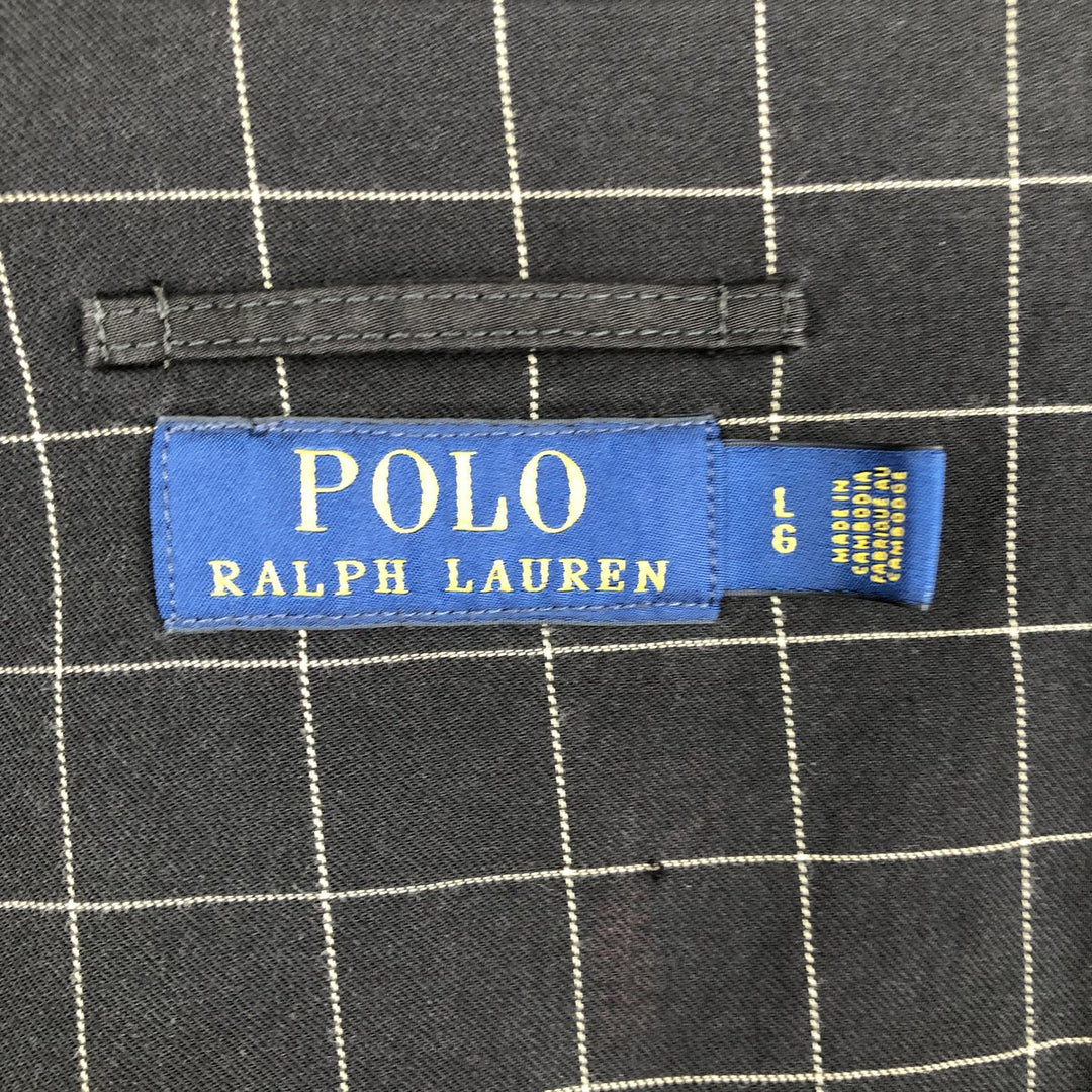 Ralph Lauren POLO RALPH LAUREN Swing Top Sports Jacket Men's L size polyester black type Vintage Second Hand