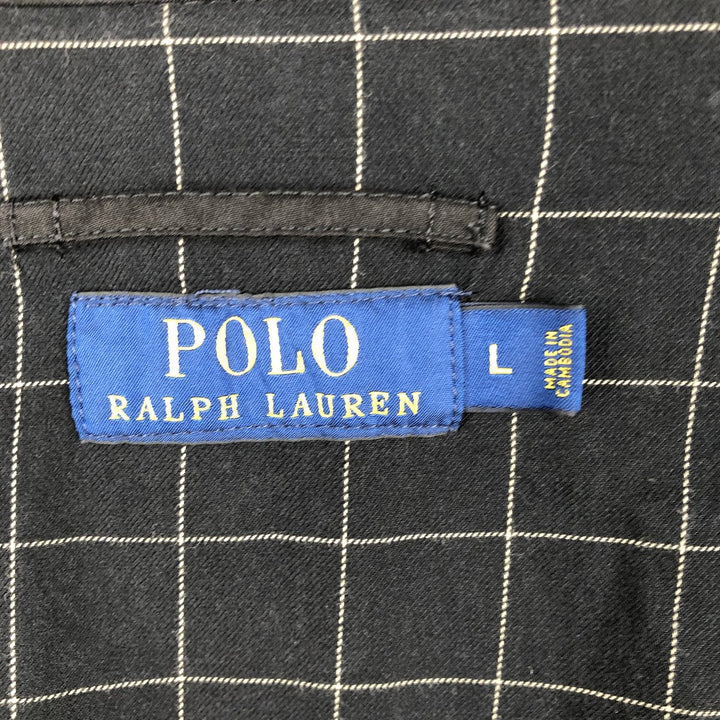 Ralph Lauren POLO RALPH LAUREN Swing Top Sports Jacket Men's L size polyester black type Vintage Second Hand