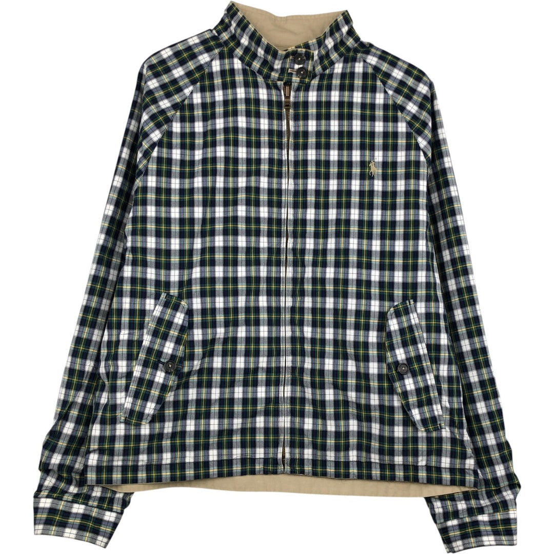 Ralph Lauren POLO RALPH LAUREN Check Pattern Reversible Harrington Jacket Swing Top Men's XL Equivalent cotton navy blue type Vintage Second Hand
