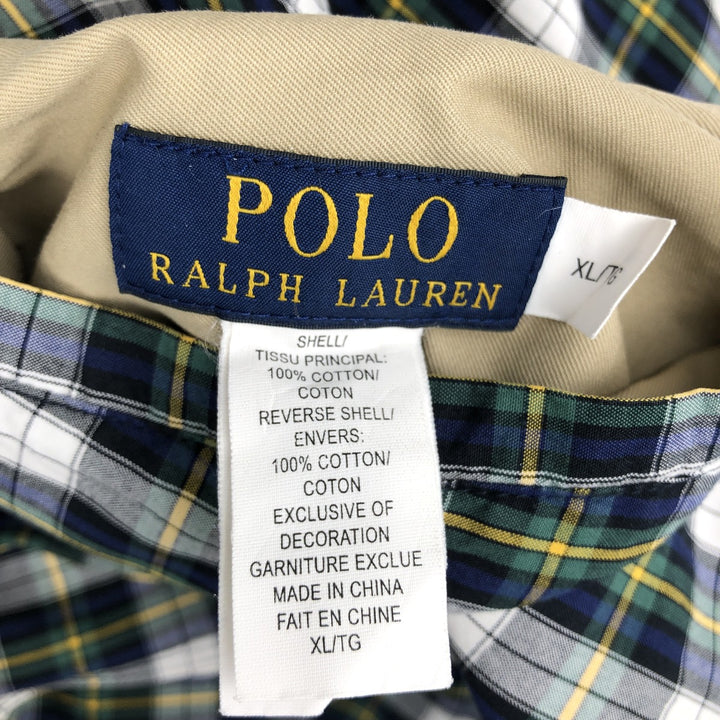 Ralph Lauren POLO RALPH LAUREN Check Pattern Reversible Harrington Jacket Swing Top Men's XL Equivalent cotton navy blue type Vintage Second Hand