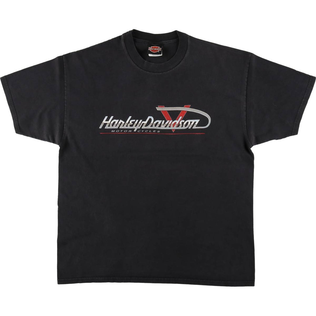 90'S Harley-Davidson Hanes BEEFY-T Eagle Pattern Motorcycle T-Shirt, Made in USA, Men's XL equivalent. cotton black type Vintage Second Hand