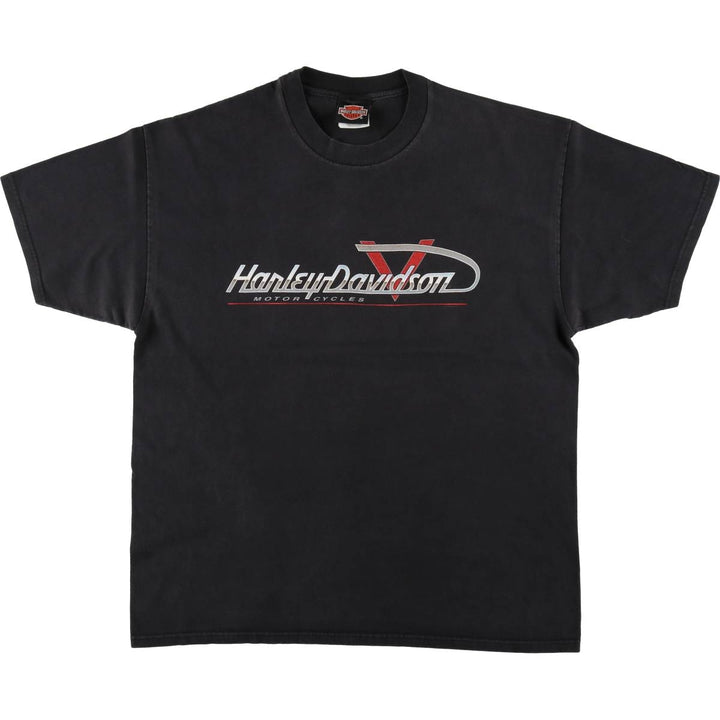 90'S Harley-Davidson Hanes BEEFY-T Eagle Pattern Motorcycle T-Shirt, Made in USA, Men's XL equivalent. cotton black type Vintage Second Hand