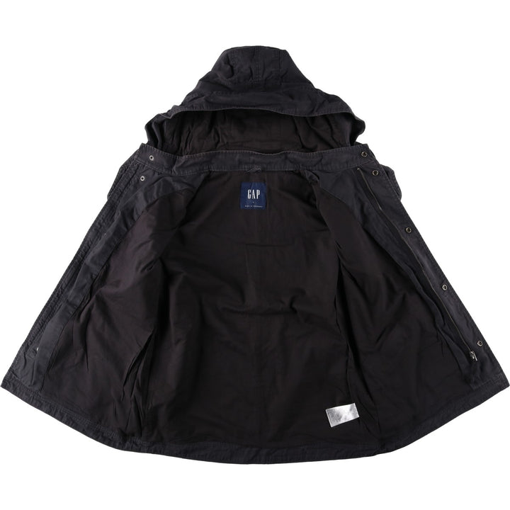 GAP hooded military jacket, men's size L (approx.) cotton black type Vintage Second Hand