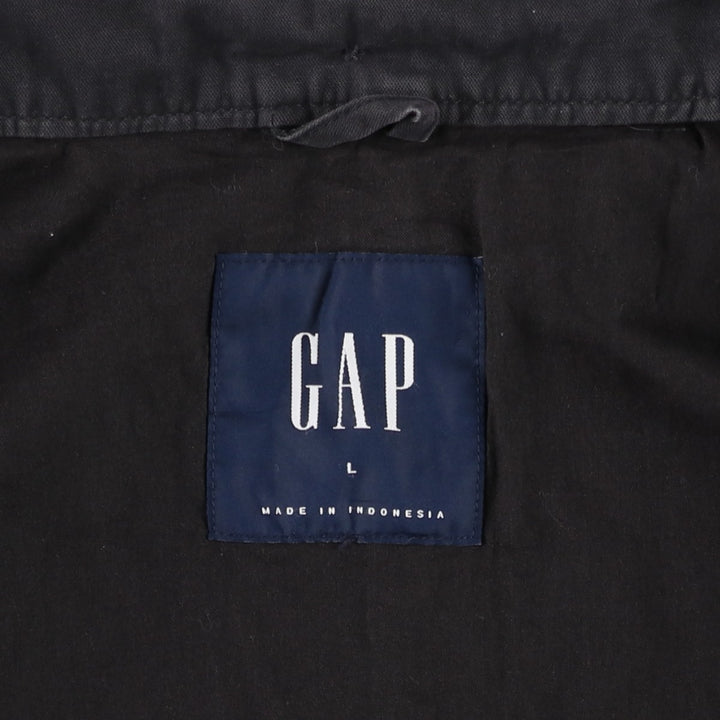 GAP hooded military jacket, men's size L (approx.) cotton black type Vintage Second Hand