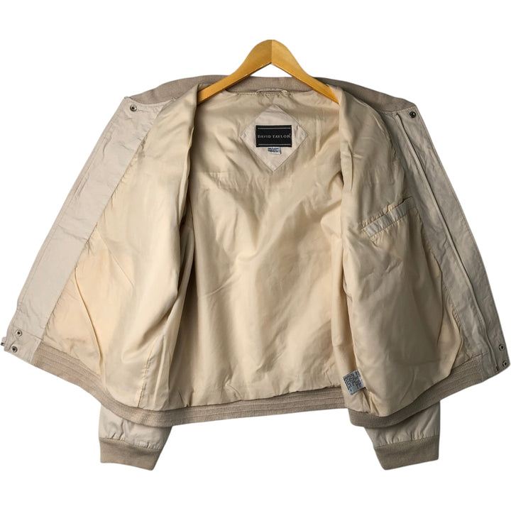~90'S DAVID TAYLOR Derby Jacket Cup Shoulder Jacket, Made in Russia, Men's XL equivalent cotton Beige type Vintage Second Hand