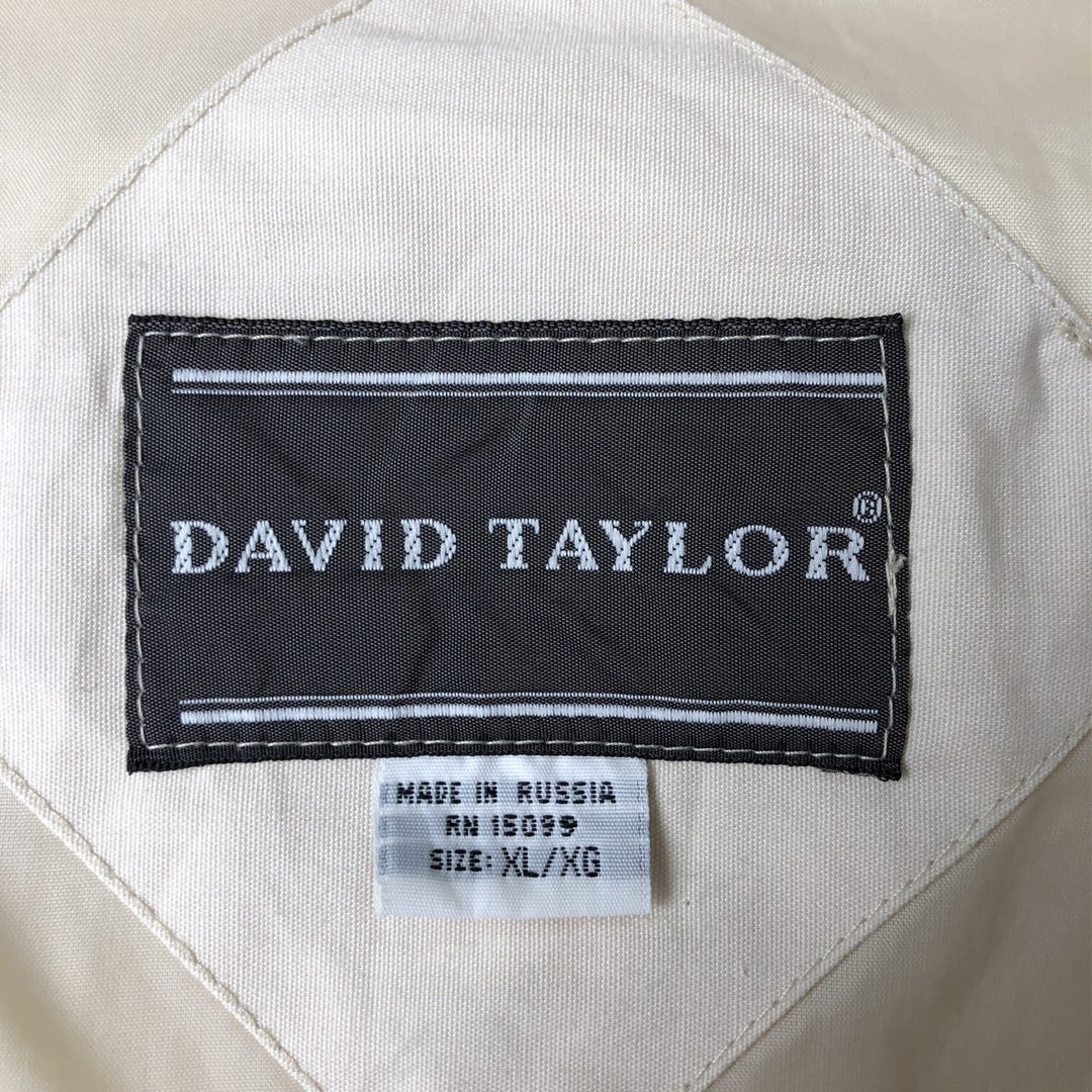~90'S DAVID TAYLOR Derby Jacket Cup Shoulder Jacket, Made in Russia, Men's XL equivalent cotton Beige type Vintage Second Hand