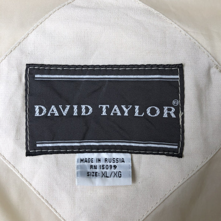 ~90'S DAVID TAYLOR Derby Jacket Cup Shoulder Jacket, Made in Russia, Men's XL equivalent cotton Beige type Vintage Second Hand