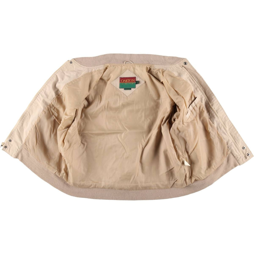 90'S OAKTON LIMITED Derby Jacket Cup Shoulder Jacket Men's Size L (approx.) Vintage unclear Beige type Vintage Second Hand