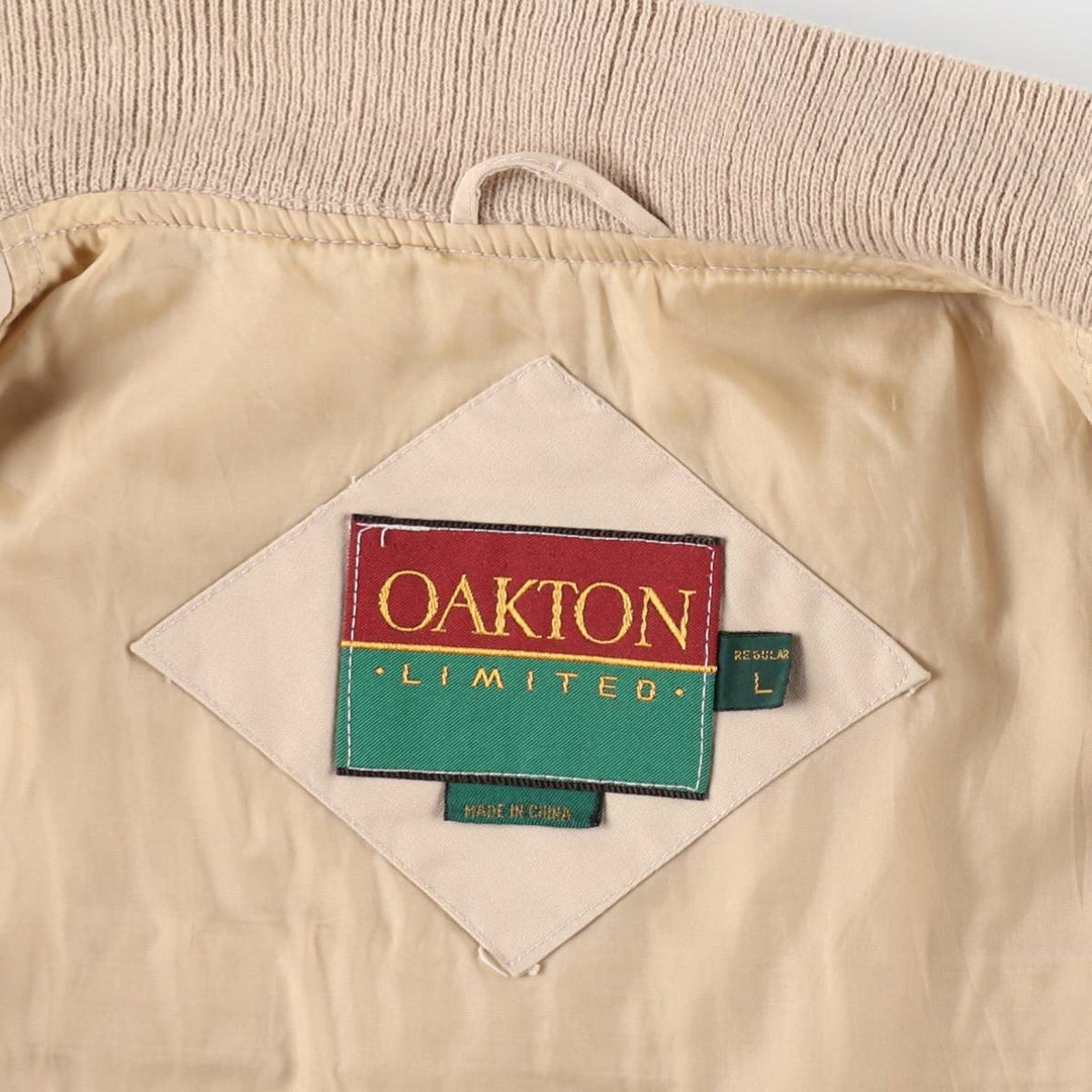 90'S OAKTON LIMITED Derby Jacket Cup Shoulder Jacket Men's Size L (approx.) Vintage unclear Beige type Vintage Second Hand