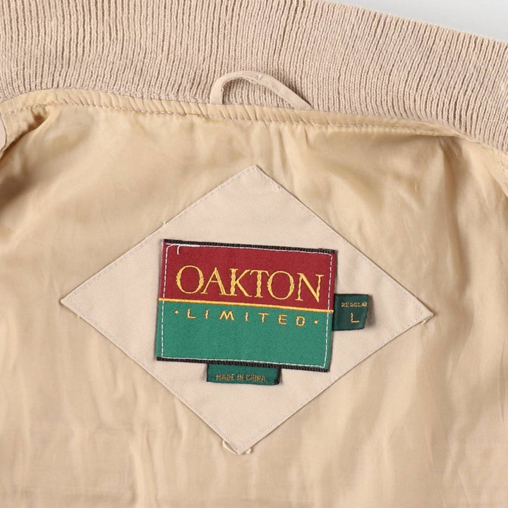 90'S OAKTON LIMITED Derby Jacket Cup Shoulder Jacket Men's Size L (approx.) Vintage unclear Beige type Vintage Second Hand