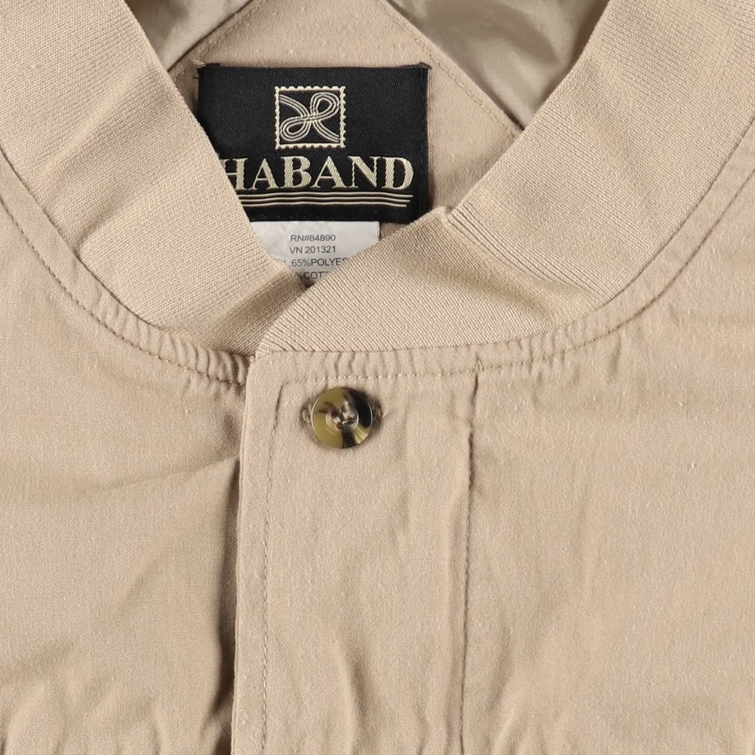 90s~00'S HABAND Derby Jacket Cup Shoulder Jacket Men's XL polyester Beige type Vintage Second Hand