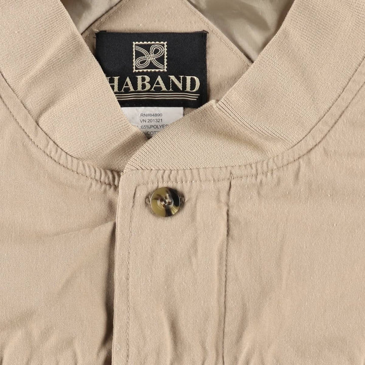 90s~00'S HABAND Derby Jacket Cup Shoulder Jacket Men's XL polyester Beige type Vintage Second Hand