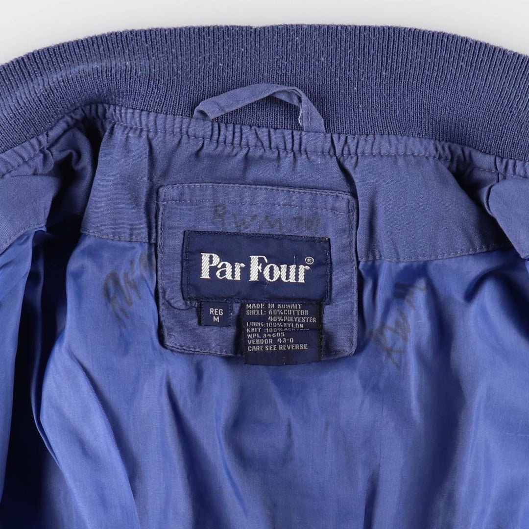 Par Four Derby Jacket Cup Shoulder Jacket Men's Size M cotton navy blue type Vintage Second Hand