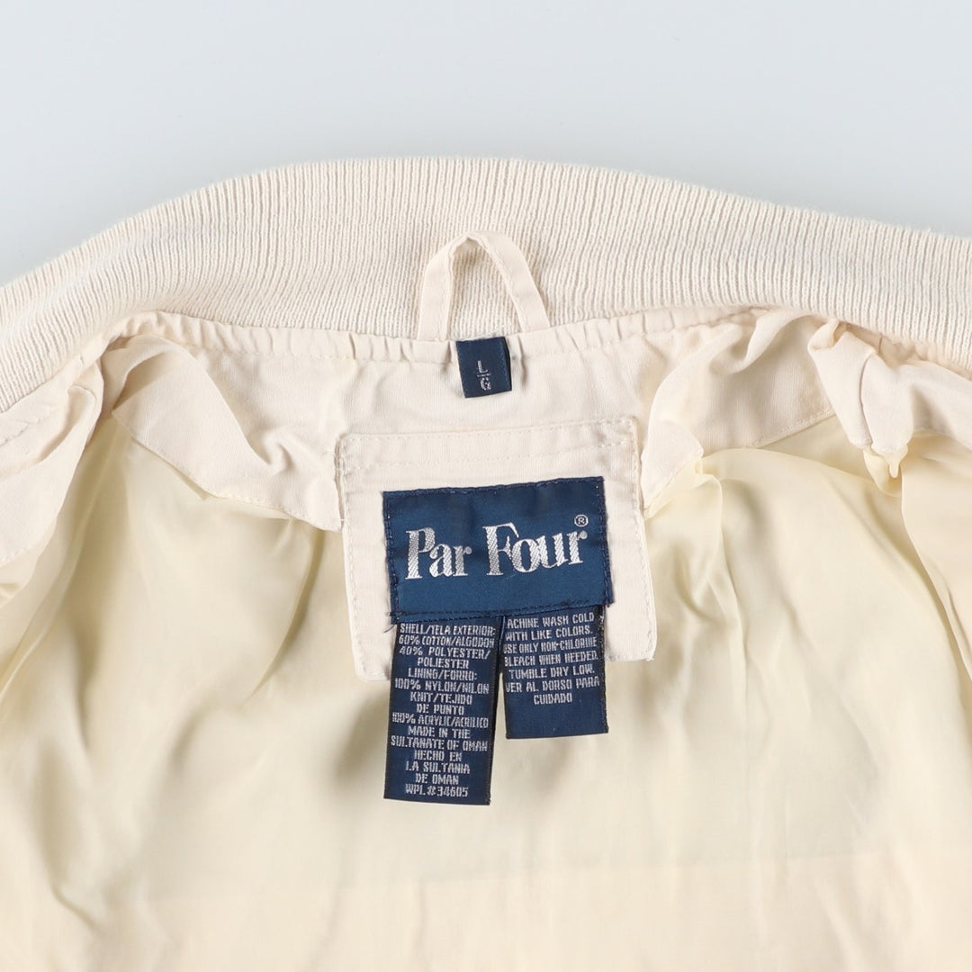 Par Four Derby Jacket, Cup Shoulder Jacket, Men's Size L cotton ivory Vintage Second Hand
