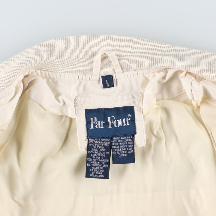 Par Four Derby Jacket, Cup Shoulder Jacket, Men's Size L cotton ivory Vintage Second Hand