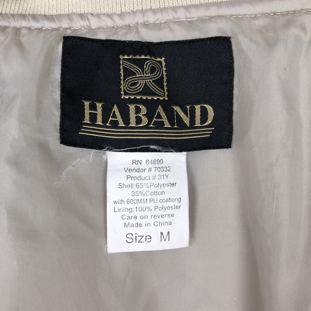 90s~00'S HABAND Derby Jacket Cup Shoulder Jacket Men's M size polyester unbleached Vintage Second Hand