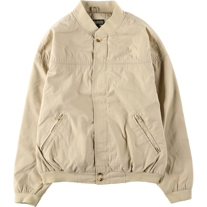 90s~00'S HABAND Derby Jacket Cup Shoulder Jacket Men's M size polyester Beige type Vintage Second Hand