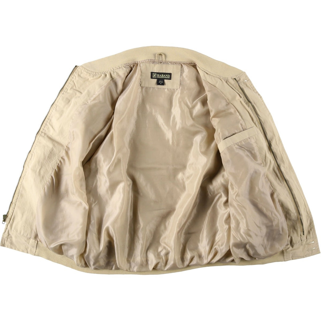 90s~00'S HABAND Derby Jacket Cup Shoulder Jacket Men's M size polyester Beige type Vintage Second Hand
