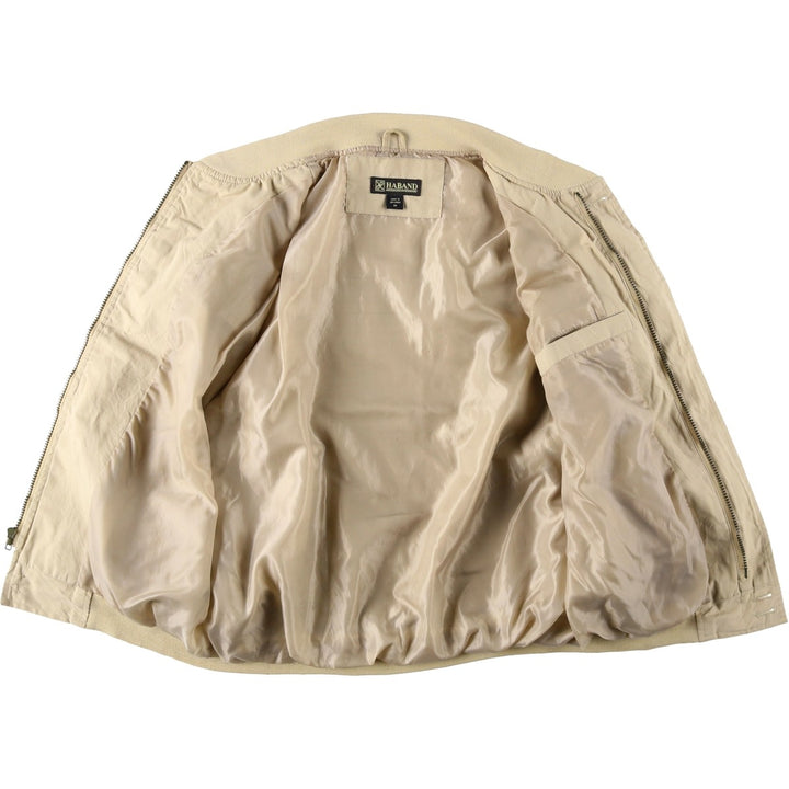 90s~00'S HABAND Derby Jacket Cup Shoulder Jacket Men's M size polyester Beige type Vintage Second Hand