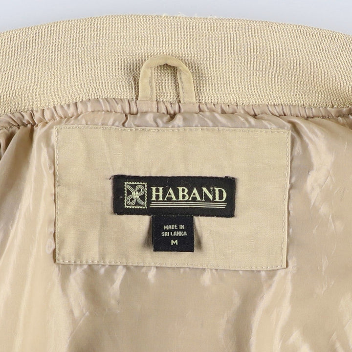 90s~00'S HABAND Derby Jacket Cup Shoulder Jacket Men's M size polyester Beige type Vintage Second Hand