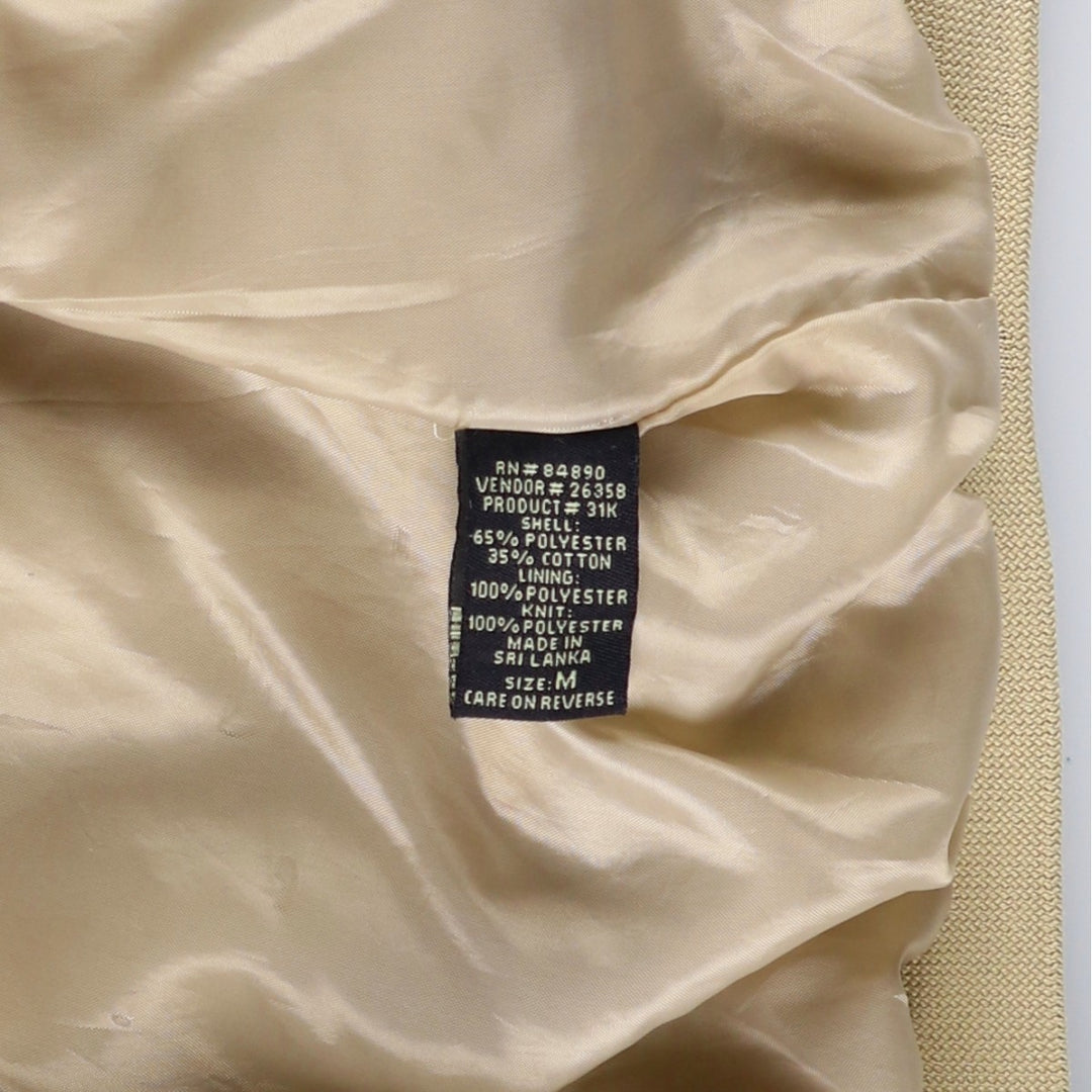 90s~00'S HABAND Derby Jacket Cup Shoulder Jacket Men's M size polyester Beige type Vintage Second Hand