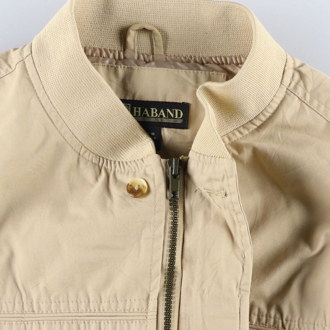90s~00'S HABAND Derby Jacket Cup Shoulder Jacket Men's M size polyester Beige type Vintage Second Hand
