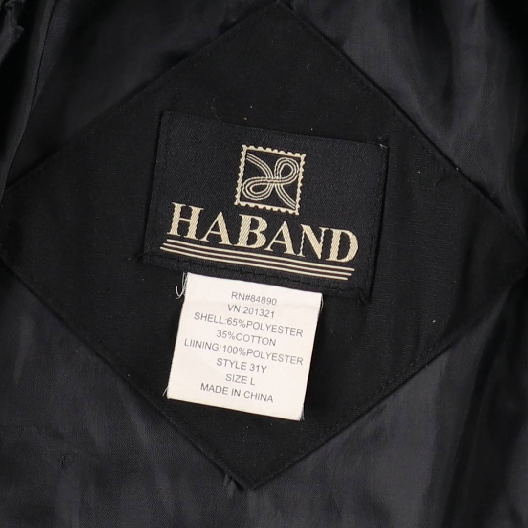 90s-00'S HABAND Derby Jacket, Cup Shoulder, Men's, Size L, Vintage polyester black type Vintage Second Hand
