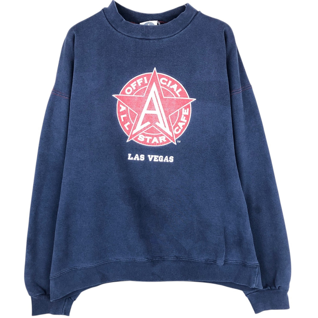 90'S All Star Cafe Advertising Sweatshirt, Made in USA, Men's Size L (approx.), Vintage cotton navy blue type Vintage Second Hand
