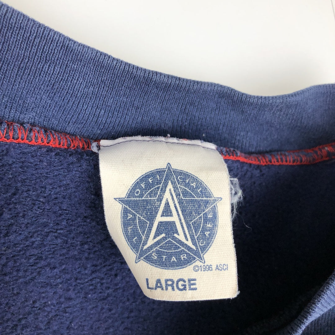 90'S All Star Cafe Advertising Sweatshirt, Made in USA, Men's Size L (approx.), Vintage cotton navy blue type Vintage Second Hand