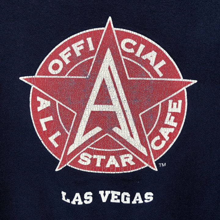 90'S All Star Cafe Advertising Sweatshirt, Made in USA, Men's Size L (approx.), Vintage cotton navy blue type Vintage Second Hand