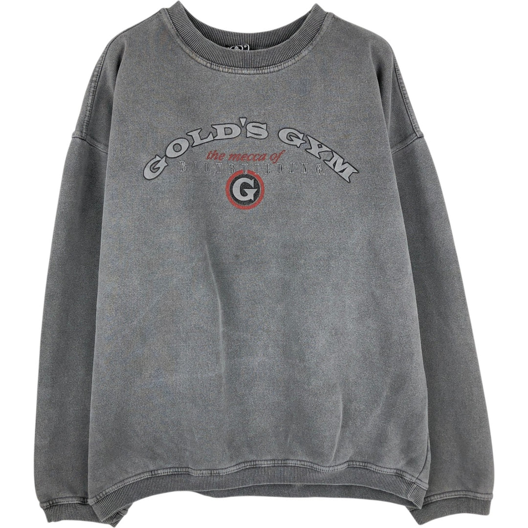 Gold's Gym advertising sweatshirt, made in the USA, men's size XL equivalent. cotton gray type Vintage Second Hand