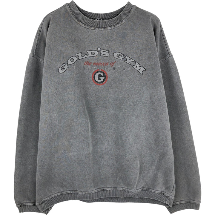 Gold's Gym advertising sweatshirt, made in the USA, men's size XL equivalent. cotton gray type Vintage Second Hand