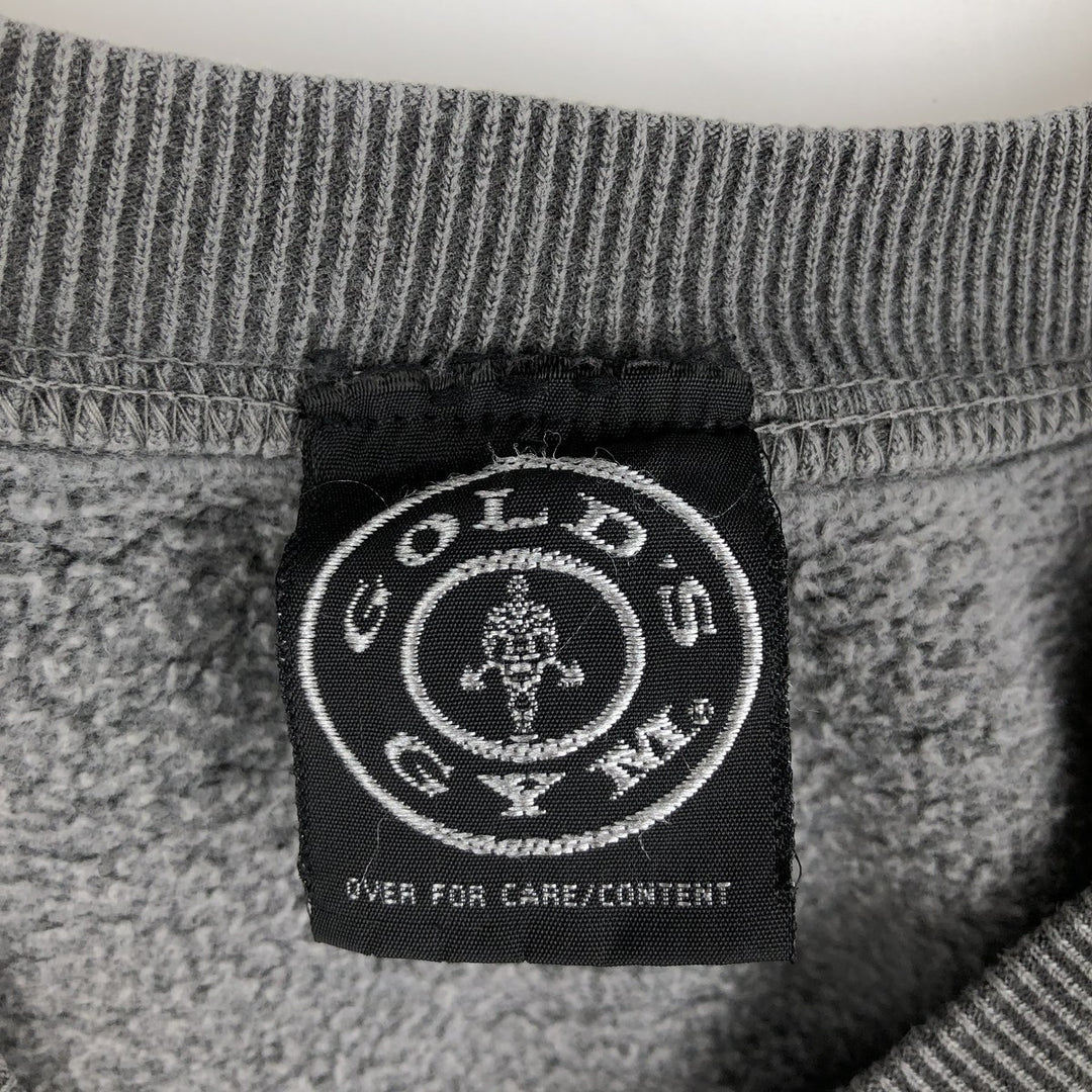 Gold's Gym advertising sweatshirt, made in the USA, men's size XL equivalent. cotton gray type Vintage Second Hand