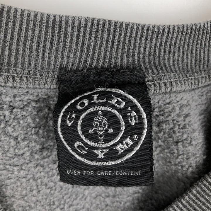Gold's Gym advertising sweatshirt, made in the USA, men's size XL equivalent. cotton gray type Vintage Second Hand