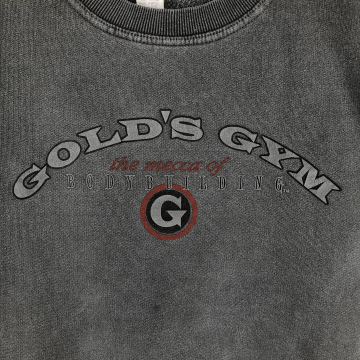 Gold's Gym advertising sweatshirt, made in the USA, men's size XL equivalent. cotton gray type Vintage Second Hand