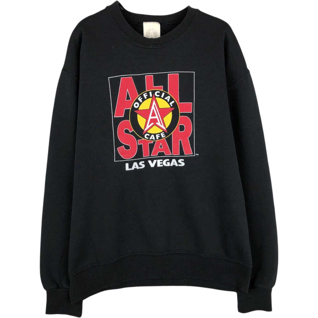 90'S All Star Cafe Advertising Sweatshirt, Made in USA, Men's Size M (approx.), Vintage cotton black type Vintage Second Hand