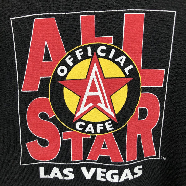 90'S All Star Cafe Advertising Sweatshirt, Made in USA, Men's Size M (approx.), Vintage cotton black type Vintage Second Hand