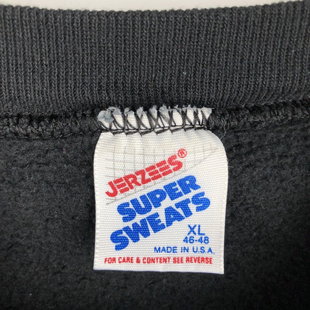 Vintage 80s-90'S Jerzees Advertising Sweatshirt, Made in USA, Men's Size XL cotton black type Vintage Second Hand