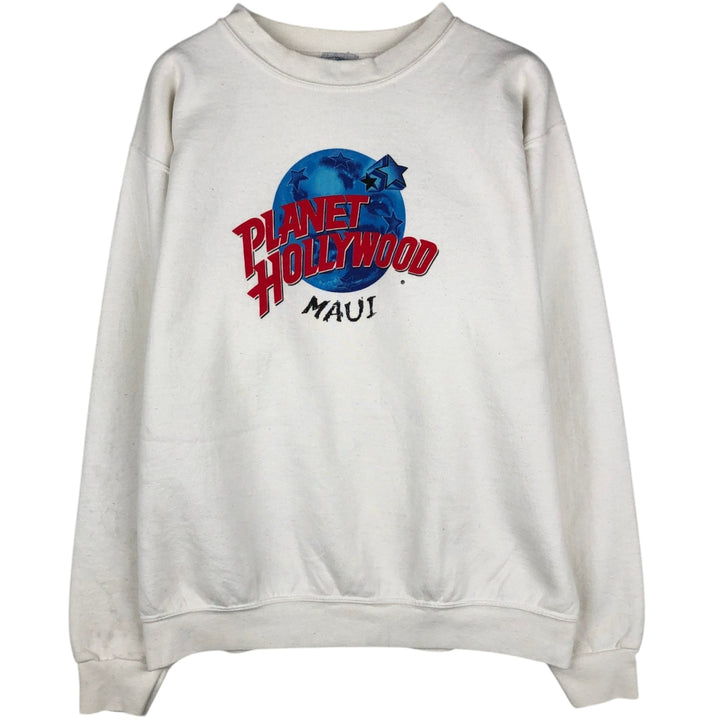 90'S Planet Hollywood Advertising Sweatshirt, Made in USA, Men's L, Vintage unclear white type Vintage Second Hand