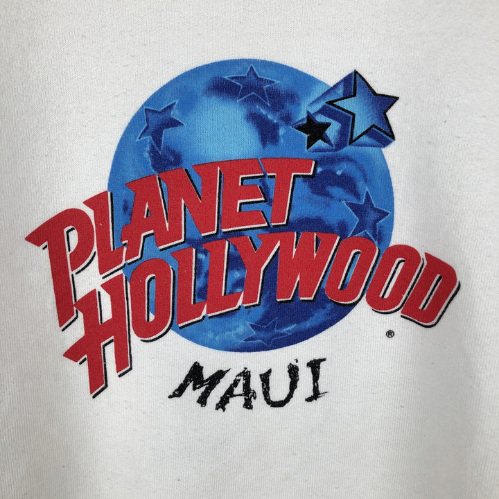 90'S Planet Hollywood Advertising Sweatshirt, Made in USA, Men's L, Vintage unclear white type Vintage Second Hand