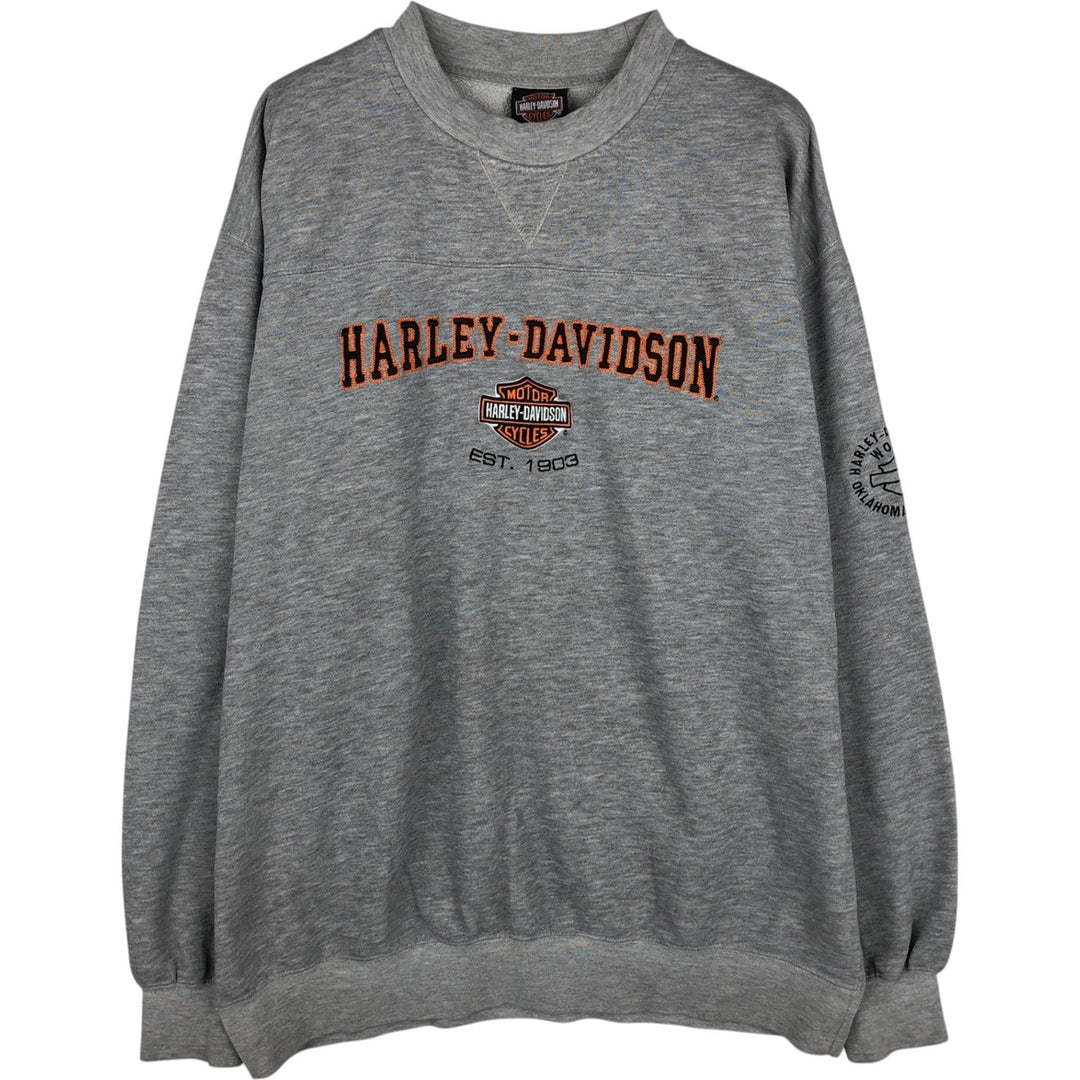 Harley-Davidson Advertising Sweatshirt, Men's XL Size unclear gray type Vintage Second Hand