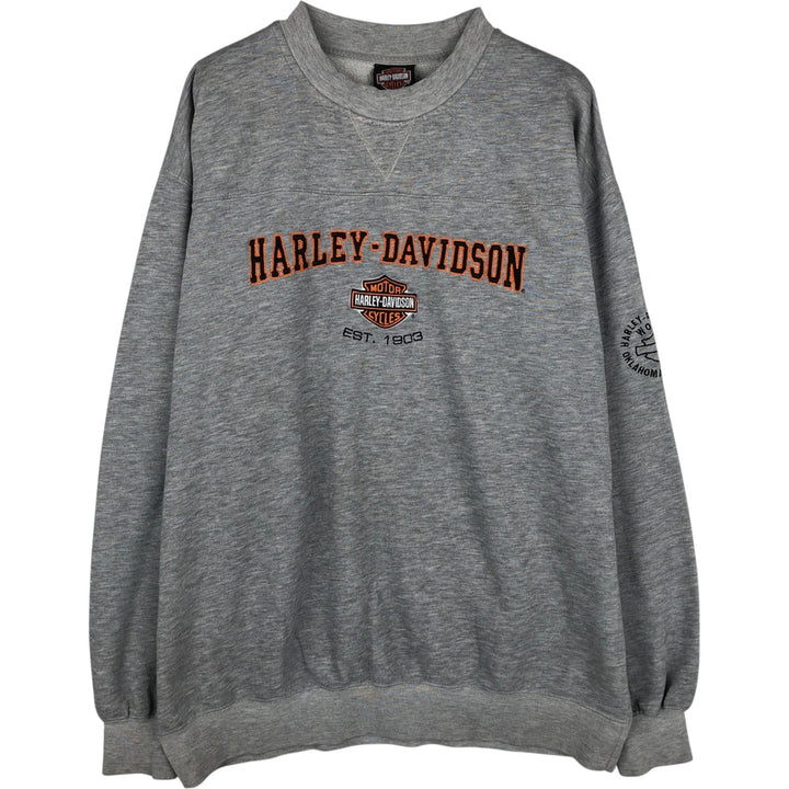 Harley-Davidson Advertising Sweatshirt, Men's XL Size unclear gray type Vintage Second Hand