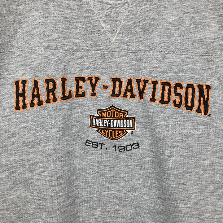 Harley-Davidson Advertising Sweatshirt, Men's XL Size unclear gray type Vintage Second Hand
