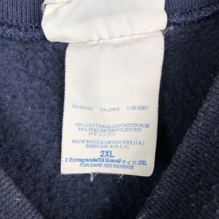 80s-90'S Discus Athletic Advertising Sweatshirt, Made in USA, Men's XXL equivalent, Vintage cotton navy blue type Vintage Second Hand