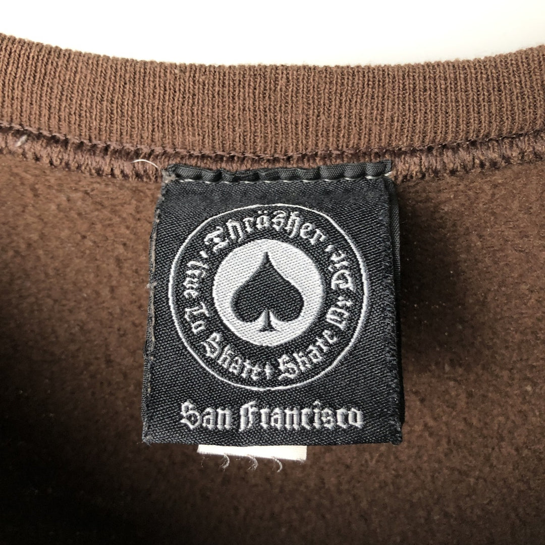 Thrasher THRASHER Printed Sweatshirt Trainer Men's M size cotton black type Vintage Second Hand