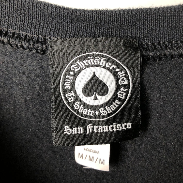 Thrasher THRASHER Printed Sweatshirt Trainer Men's M size cotton black type Vintage Second Hand