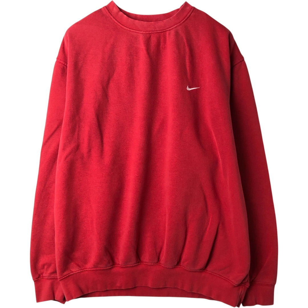 00'S Nike One Point Logo Sweatshirt Trainer Men's L size cotton red type Vintage Second Hand